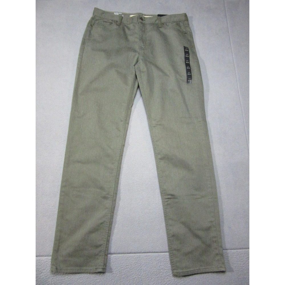 Banana Republic Travel Jean Mens 35x34 Green New Slim Fit Stretch Denim Pants